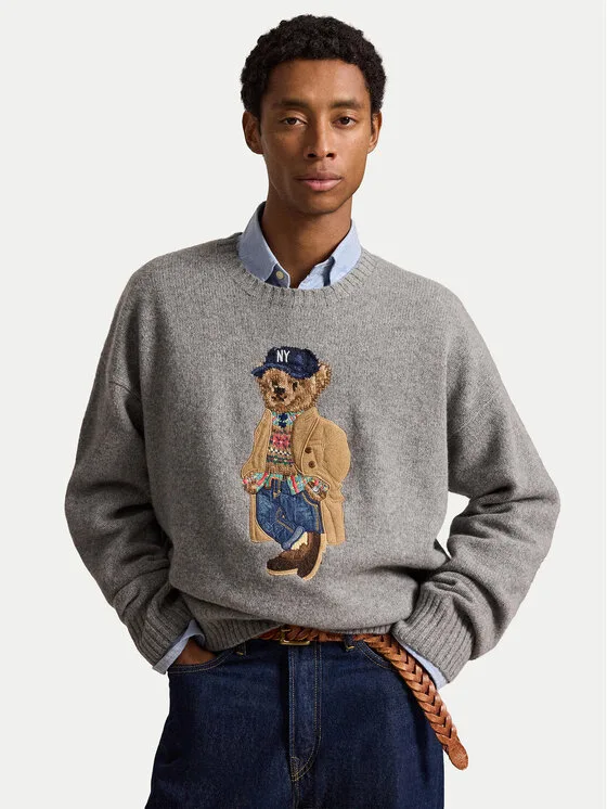 Polo Ralph Lauren Пуловер 710B28590001 Сив Relaxed Fit – Мъжки пуловери и жилетки