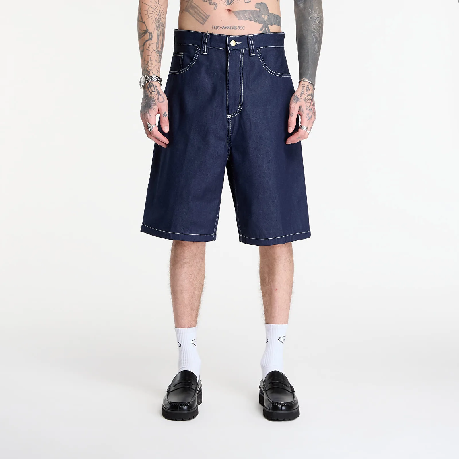 Къси панталони Carhartt WIP Brandon Short Blue XS – Мъжки къси панталони