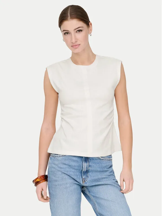 ONLY Тишърт Marie 15372452 Бял Regular Fit – Дамски тениски