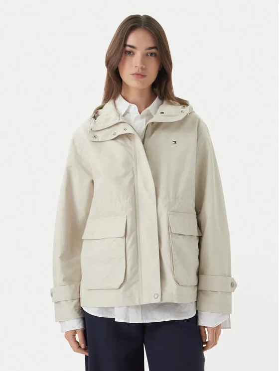 Tommy Hilfiger Преходно яке Utility WW0WW48612 Светлобежов Relaxed Fit – Дамски преходни якета