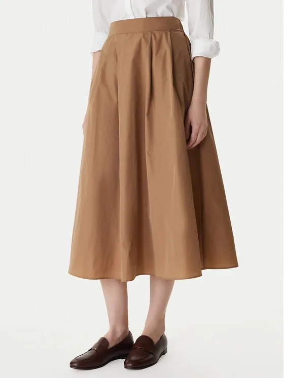 Marella Пола тип трапец Emme by Marella Diva 2615101031 Кафяв Regular Fit – Дамски поли тип трапец