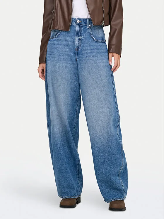 ONLY Дънки Taylor 15367620 Син Balloon Fit – Дамски wide leg дънки