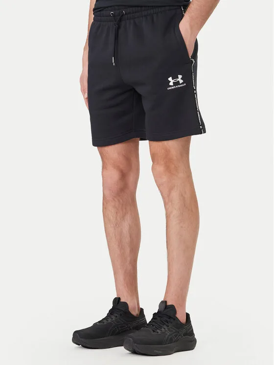 Under Armour Спортни шорти UA Icon Fleece Taping 1390299 Черен Regular Fit – Мъжки спортни къси панталони
