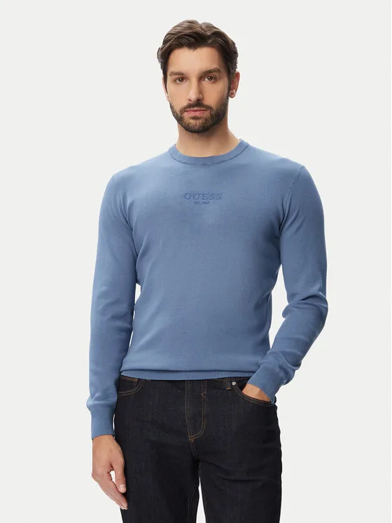 Guess Пуловер M6YR12 Z0917 Син Regular Fit – Мъжки пуловери и жилетки