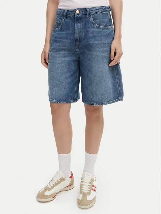 Tommy Jeans Дънкови шорти DW0DW22693 Син Relaxed Fit – Дамски дънкови шорти