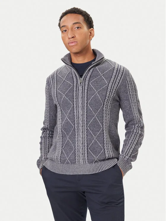 Guess Пуловер M5BR44 Z2ZK2 Тъмносин Regular Fit – Мъжки пуловери и жилетки