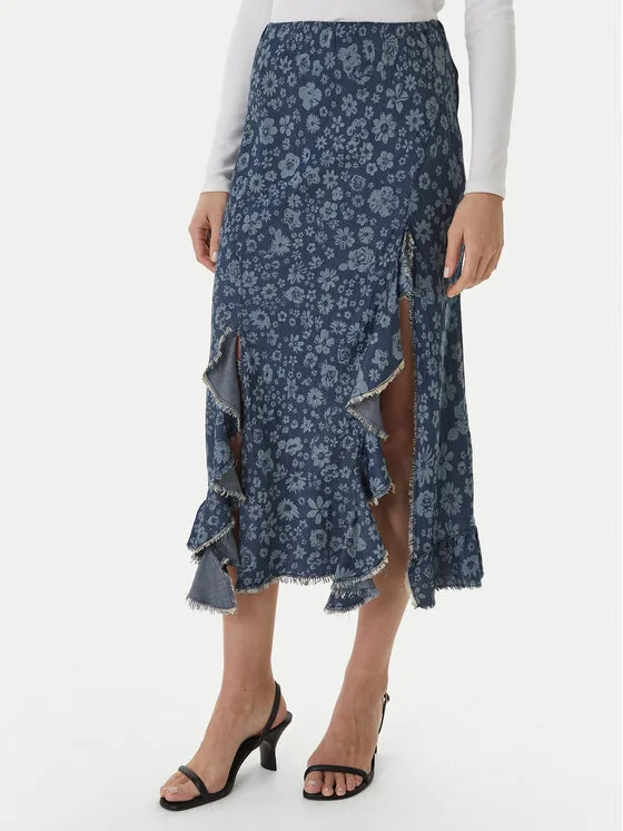 Desigual Дънкова пола Anem 26SWFW04 Син Regular Fit – Дамски дънкови поли