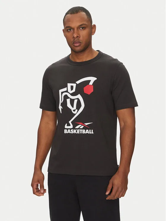 Reebok Тишърт 100218839 Черен Regular Fit – Мъжки тениски