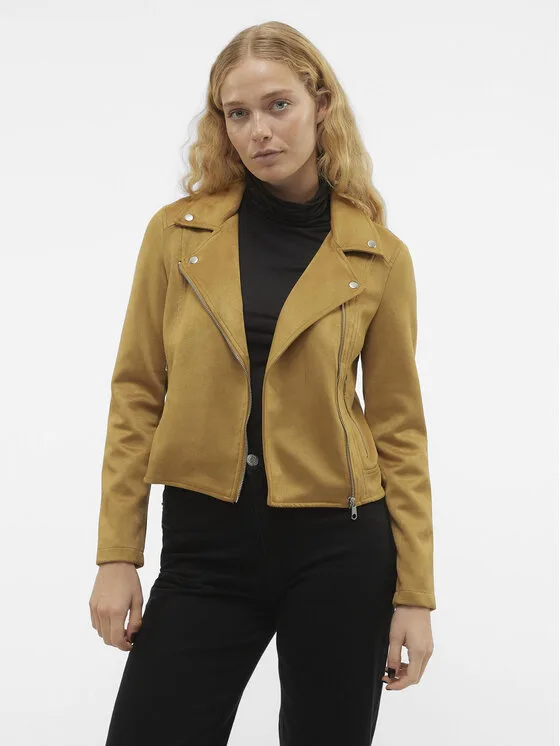 Vero Moda Яке от имитация на кожа Jose 10300938 Кафяв Regular Fit – Дамски кожени якета