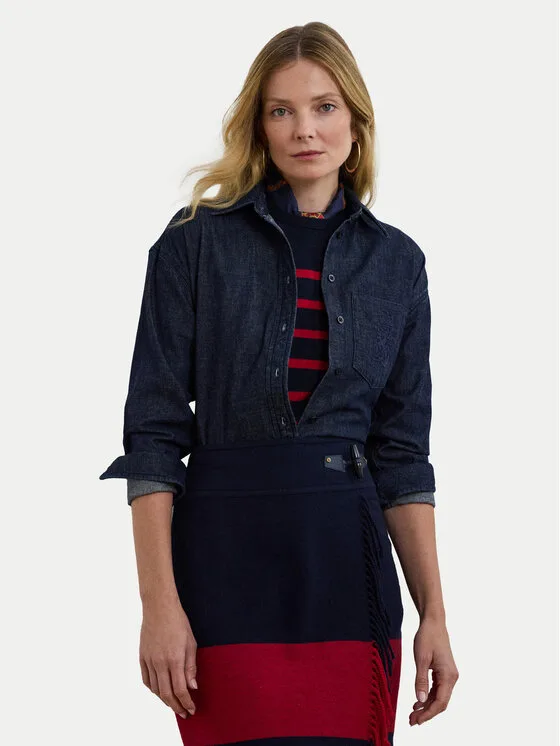 Дамска риза LAUREN RALPH LAUREN 200957620 тъмносиня – Дамски ежедневни ризи
