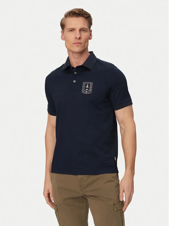 Aeronautica Militare Тениска с яка и копчета 261PO1917UJ00682 Тъмносин Regular Fit – Мъжки поло тениски