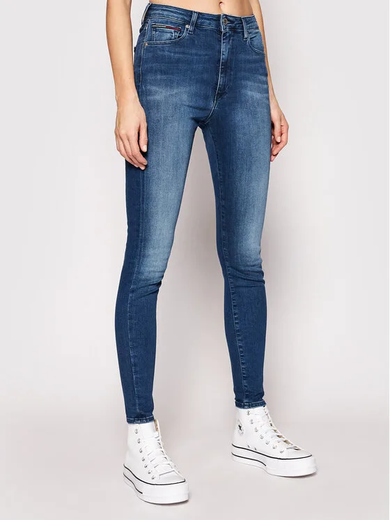 Дамски дънки Tommy Jeans Sylvia DW0DW09215 сини – Дамски skinny дънки