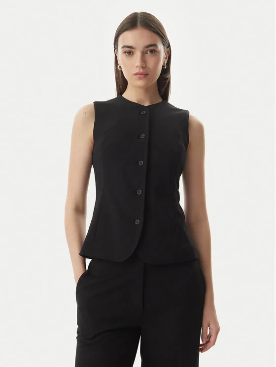 Calvin Klein Елек LV044G414G Черен Regular Fit – Дамски елеци
