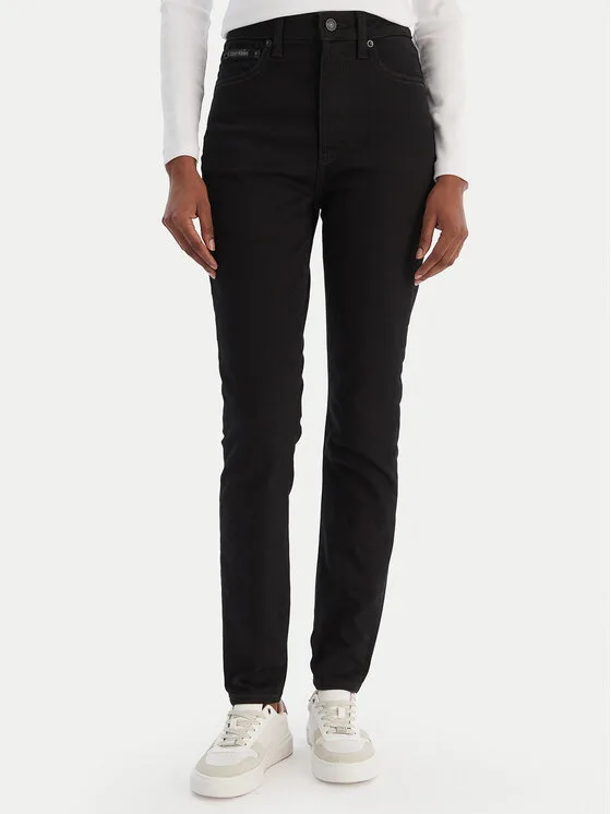 Calvin Klein Jeans Дънки LV047D740G Черен Skinny Fit – Дамски skinny дънки