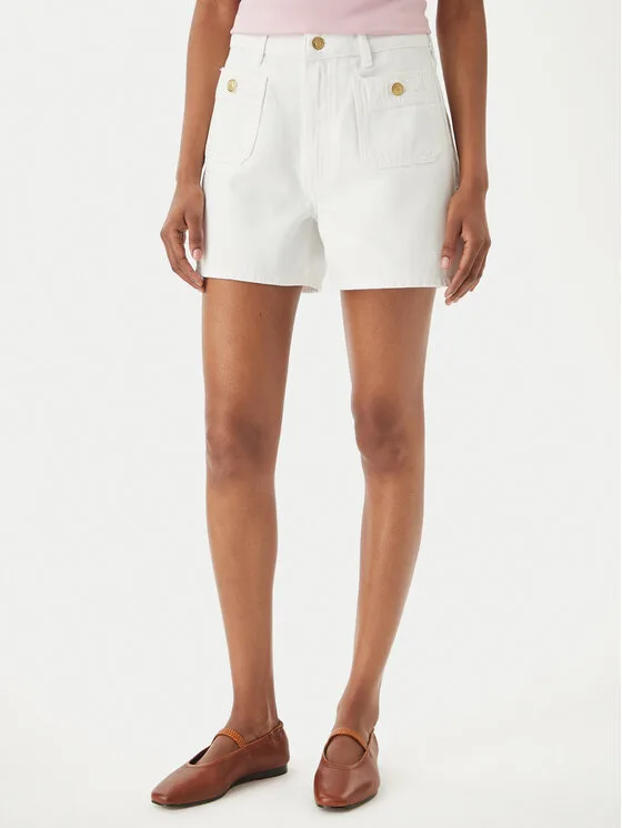 Дамски дънкови шорти Tommy Hilfiger WW0WW49579 бели – Бял