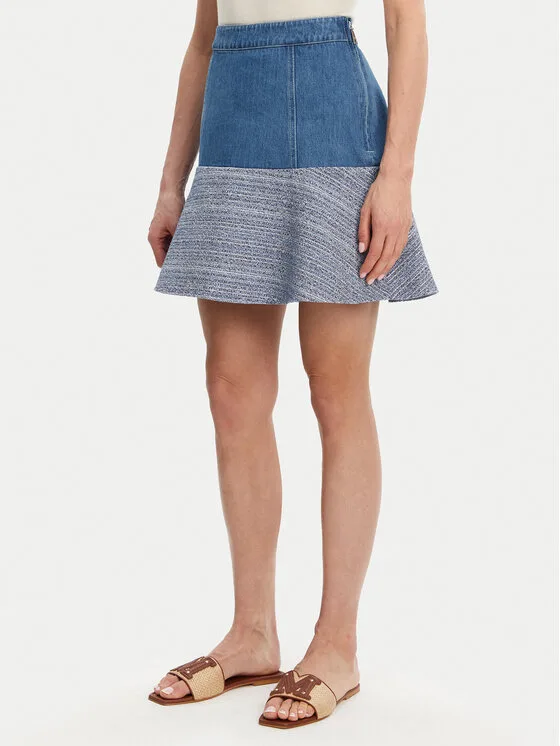 Guess Мини пола W5GD87 WH610 Син Regular Fit – Дамски мини поли