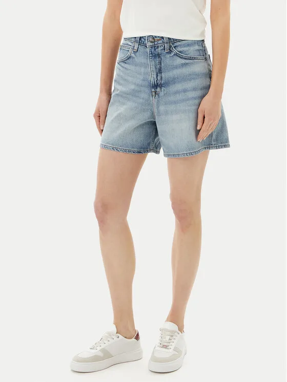 Lee Дънкови шорти Stella 112363786 Син Wide Leg – Дамски дънкови шорти