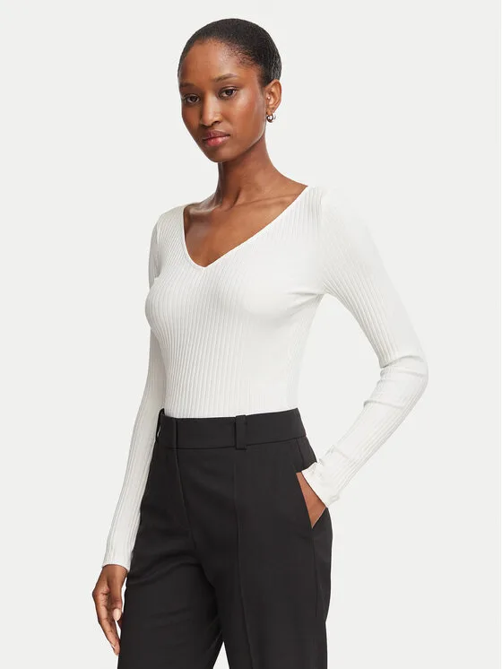 HUGO Блуза Dumille 50571224 Бял Slim Fit – Дамски блузи