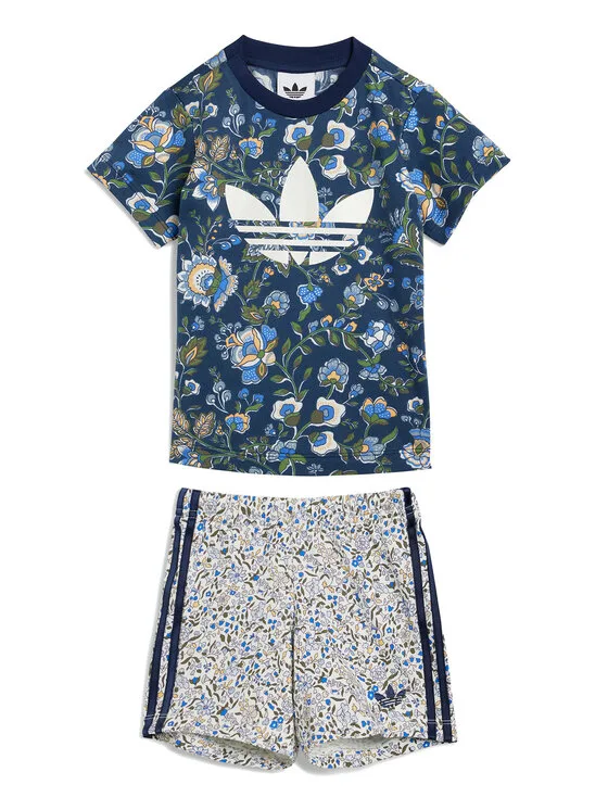 Детски комплект тишърт и панталонки adidas Liberty London тъмносин – Детски комплекти