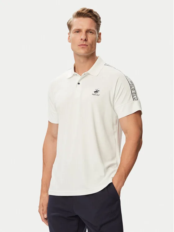 Мъжка поло тениска Beverly Hills Polo Club P-SS26M-P0170 бяла – Мъжки поло тениски