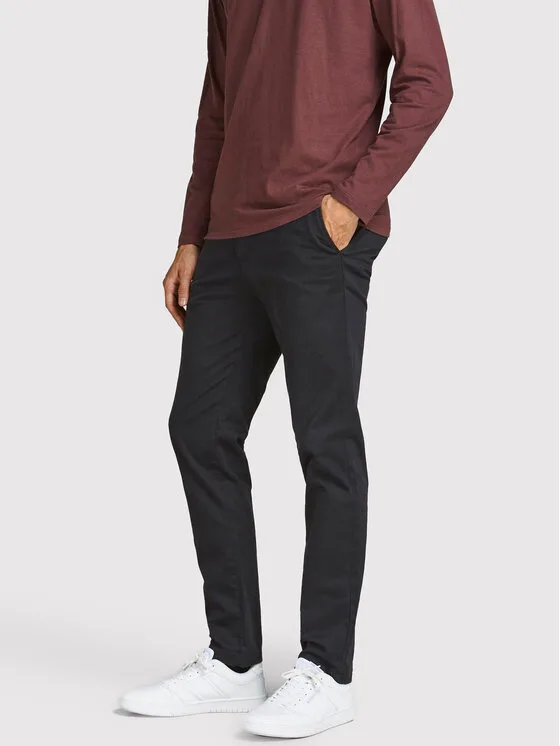 Jack & Jones Чино панталони Marco 12150158 Черен Slim Fit – Мъжки чино панталони