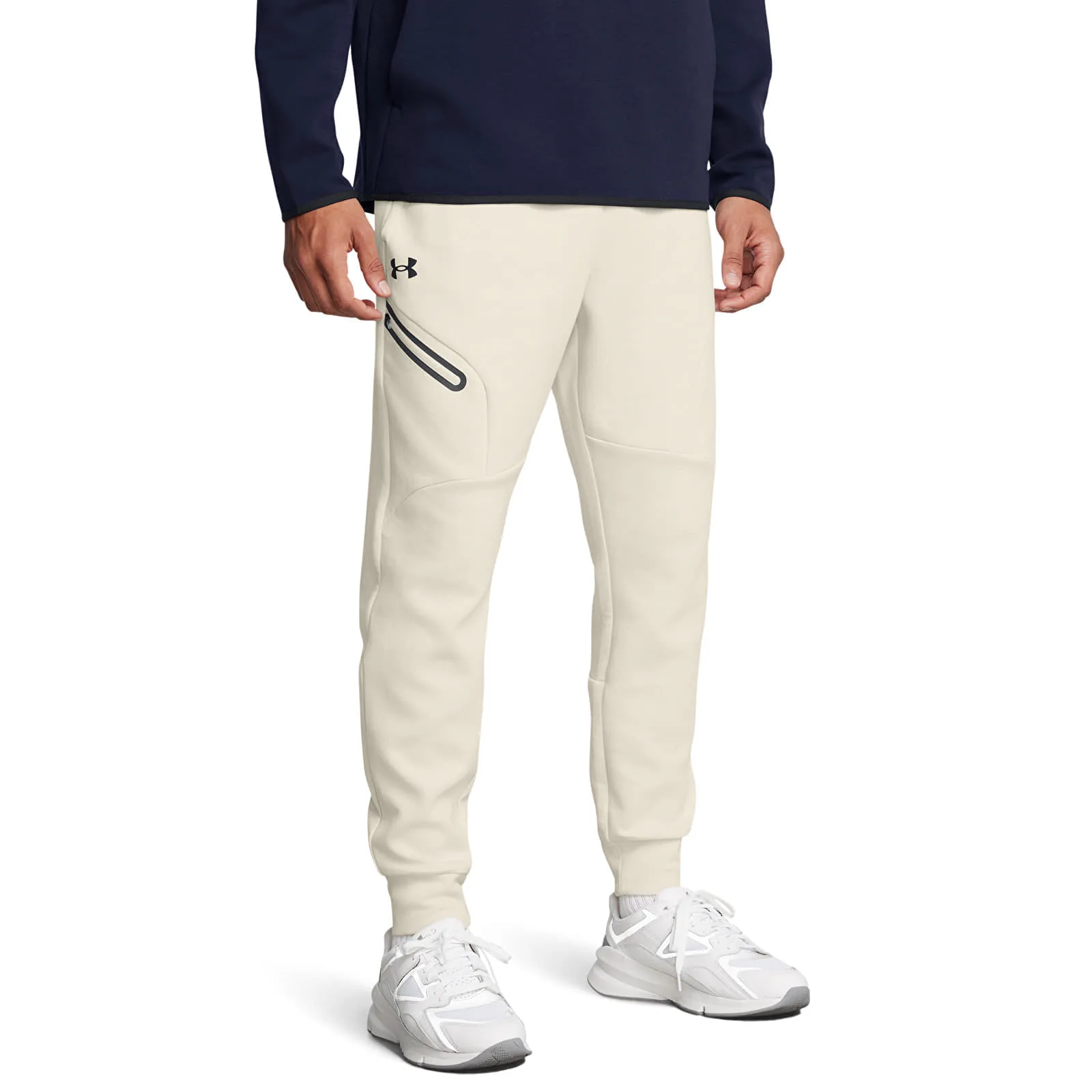 Мъжки полар Under Armour Unstoppable Jogger EU бял/черен – Summit White|Black – Мъжки полари