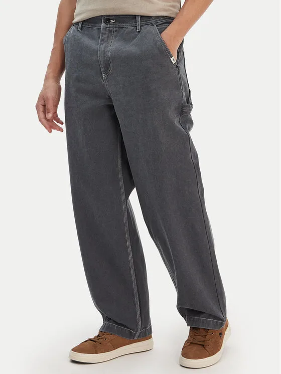 Quiksilver Дънки Mercury Straight Out EQYNP03325 Сив Wide Leg – Мъжки loose дънки