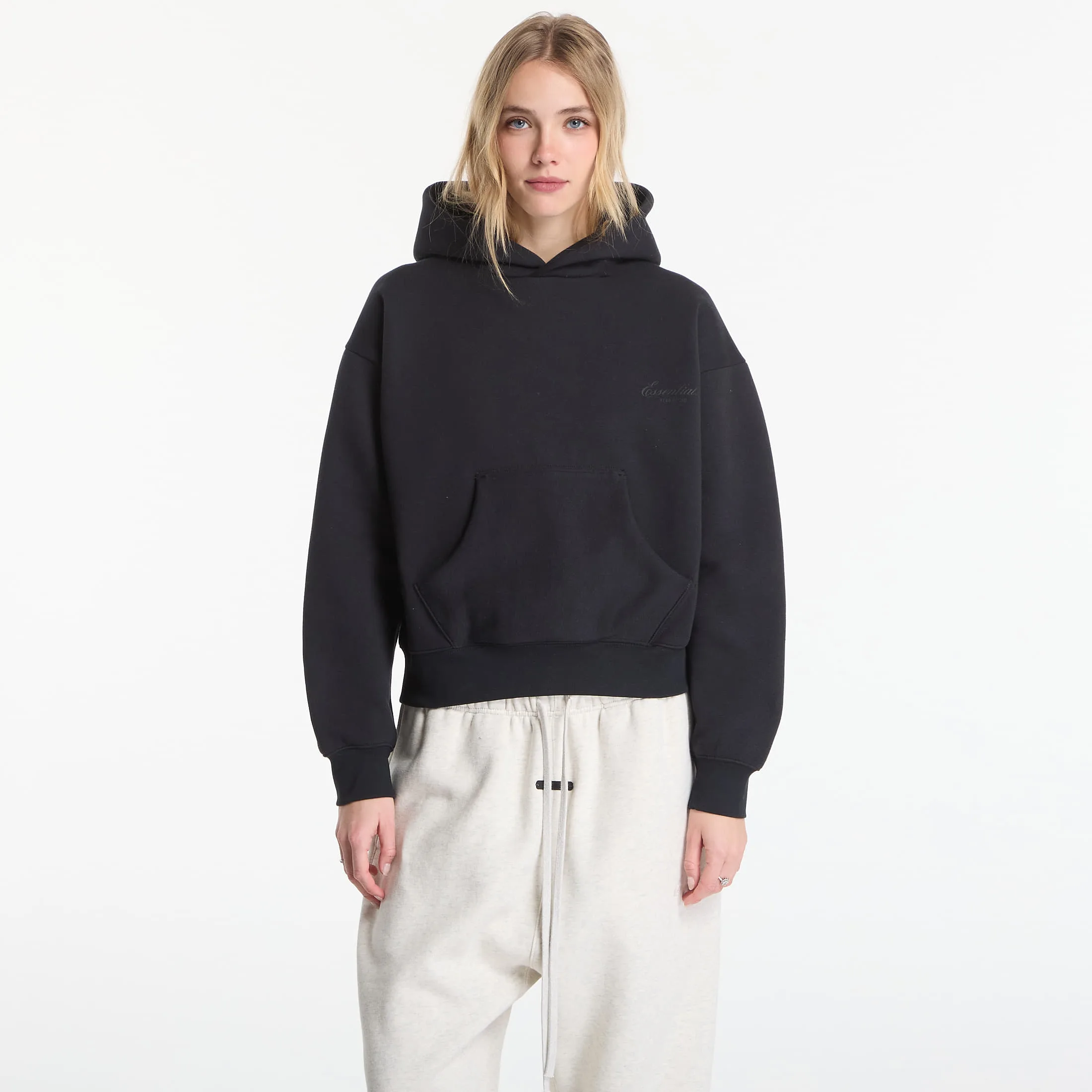 Суитшърт Fear of God Essentials Classic Hoodie Vintage Black XS – Дамски худита