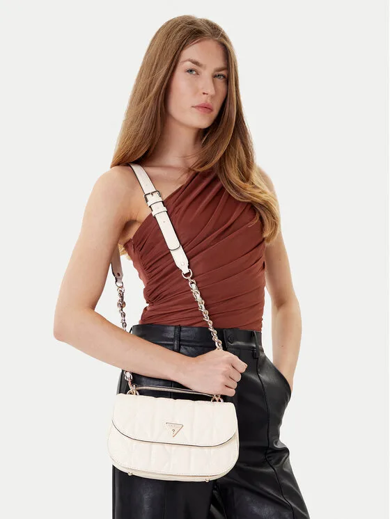 Guess Дамска чанта Aldina HWGG96 63200 Бял – Дамски чанти с дръжка