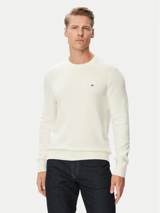 Tommy Hilfiger Пуловер MW0MW28046 Кремав Regular Fit – Мъжки пуловери и жилетки