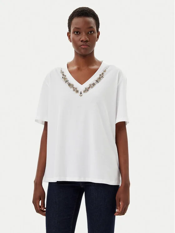 Liu Jo Тишърт WA5146 JS923 Бял Regular Fit – Дамски тениски