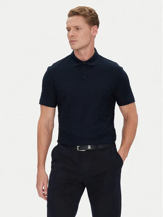 BOSS Тениска с яка и копчета H-Pack 80 50537132 Тъмносин Regular Fit – Мъжки поло тениски