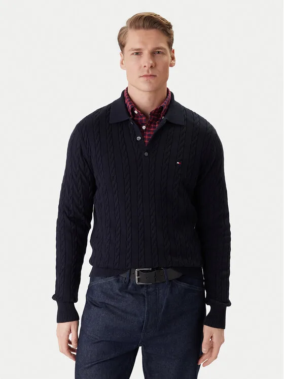 Tommy Hilfiger Пуловер Classic MW0MW41955 Тъмносин Regular Fit – Мъжки пуловери и жилетки