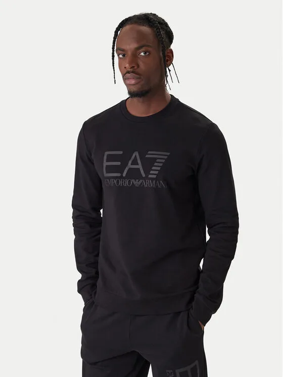 EA7 Emporio Armani Суитшърт 7M002278 AF22266 MC005 Черен Regular Fit – Мъжки суитшърти без цип