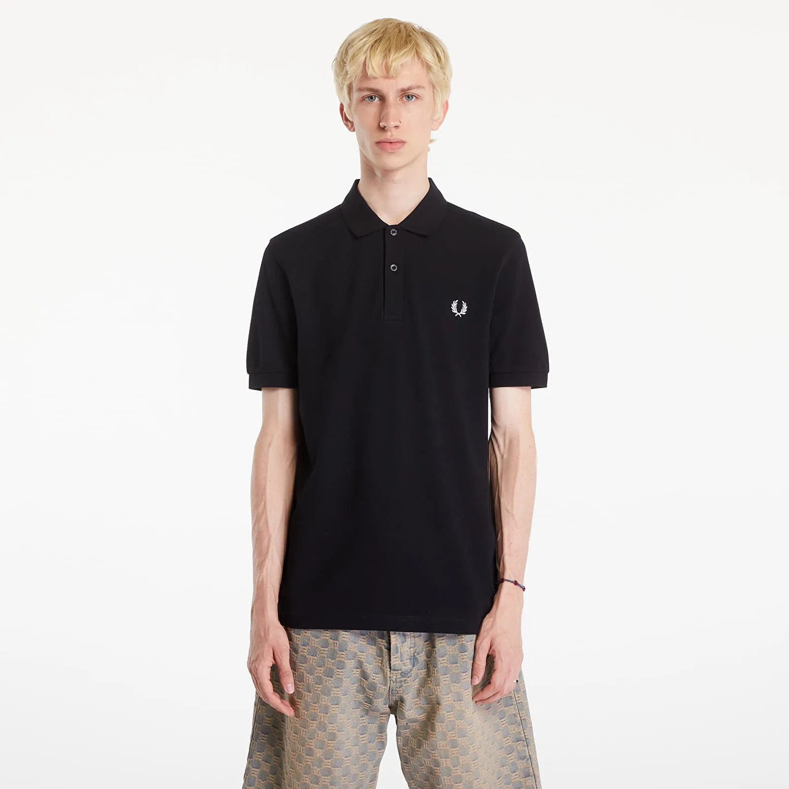 Тениска FRED PERRY Plain Polo T-Shirt Black M – Мъжки тениски