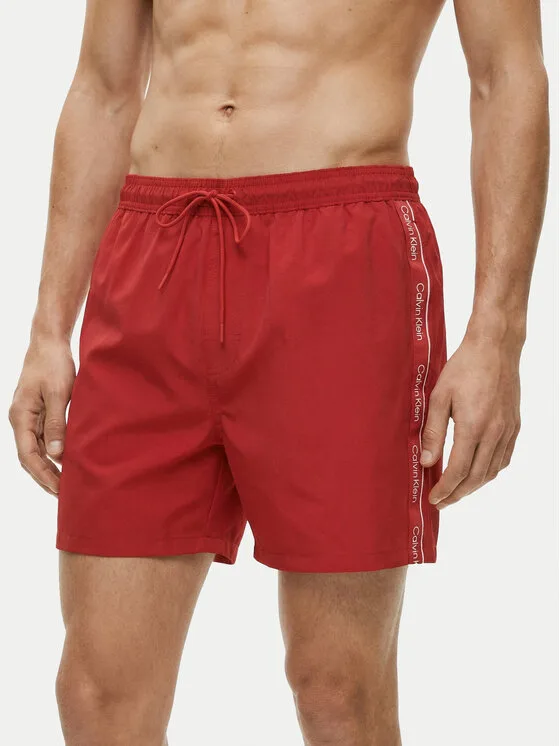 Мъжки плувни шорти Calvin Klein Swimwear LV00N61002 червени – Мъжки бански