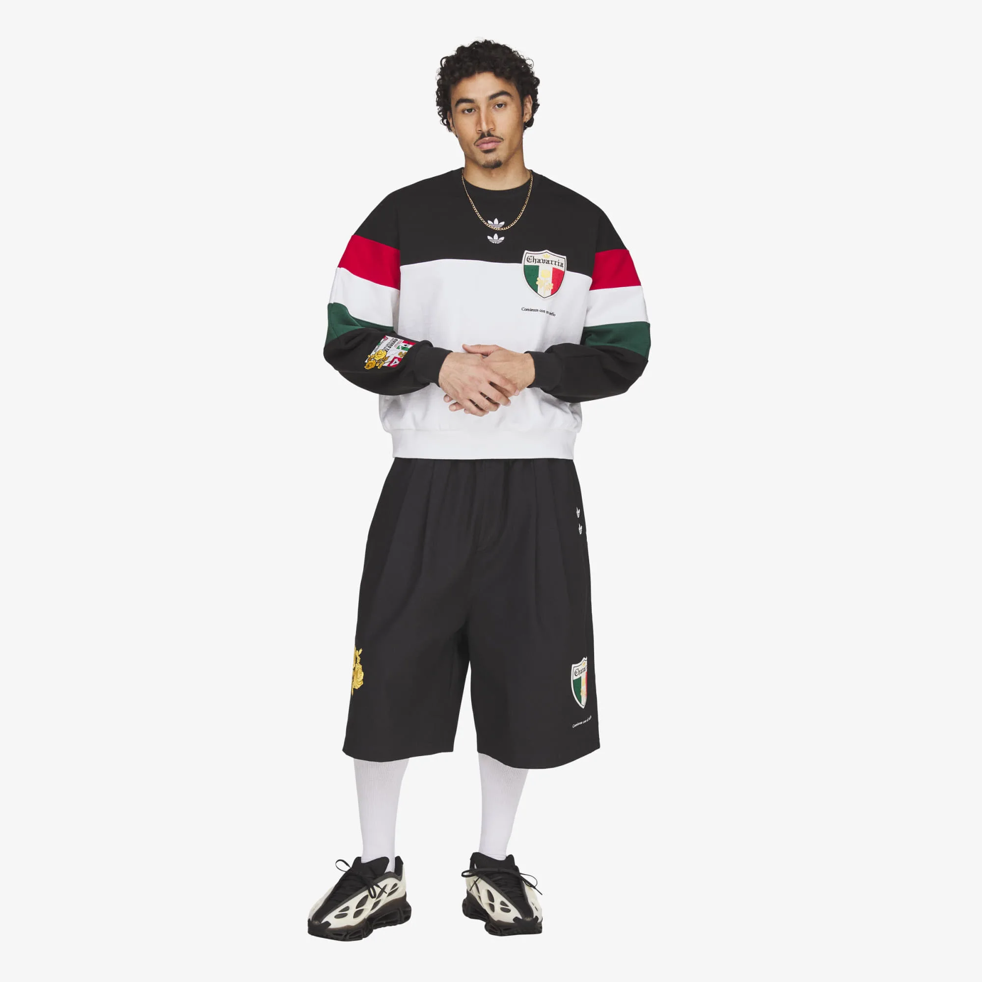 Мъжки суитшърт adidas Originals x Willy Chavarria черен/бял – Black|White – Мъжки суитшърти без цип