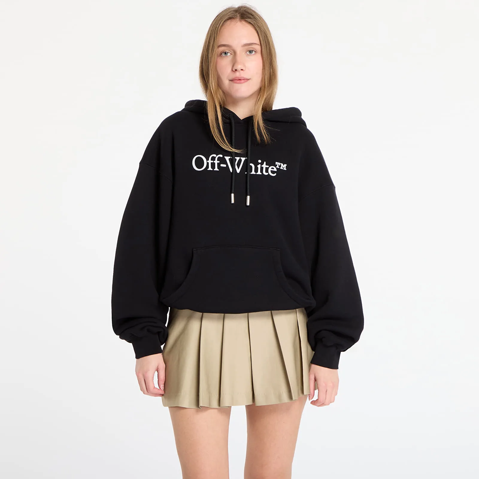 Суитшърт Off-White Big Logo Bookkish Over Hoodie Black/ White XS – Black|White – Дамски худита