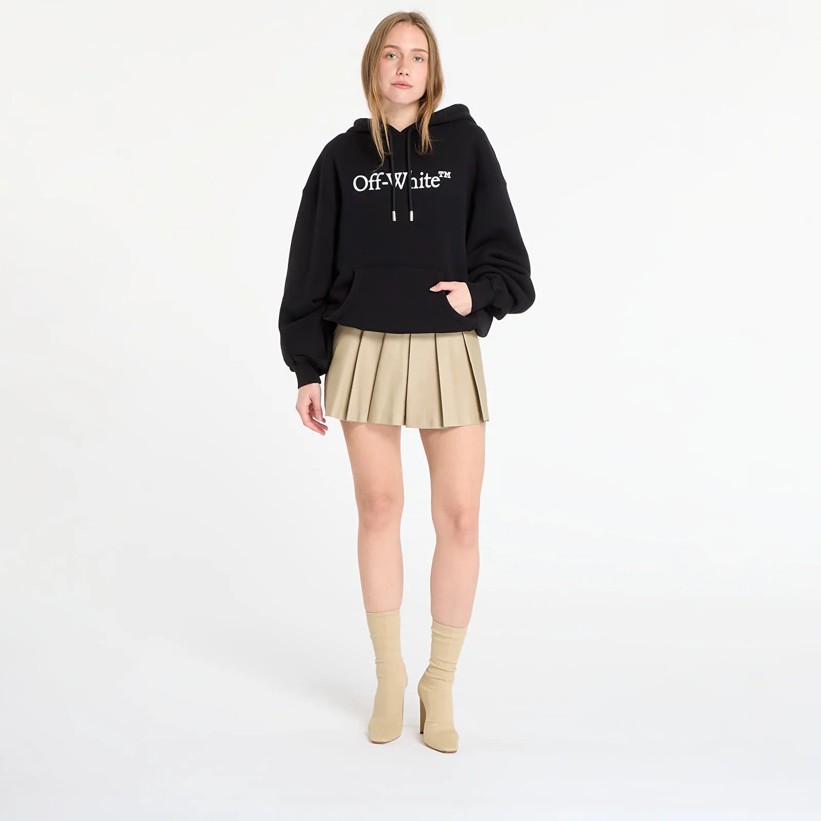 Суитшърт Off-White Big Logo Bookkish Over Hoodie Black/ White XS – Black|White – Дамски худита