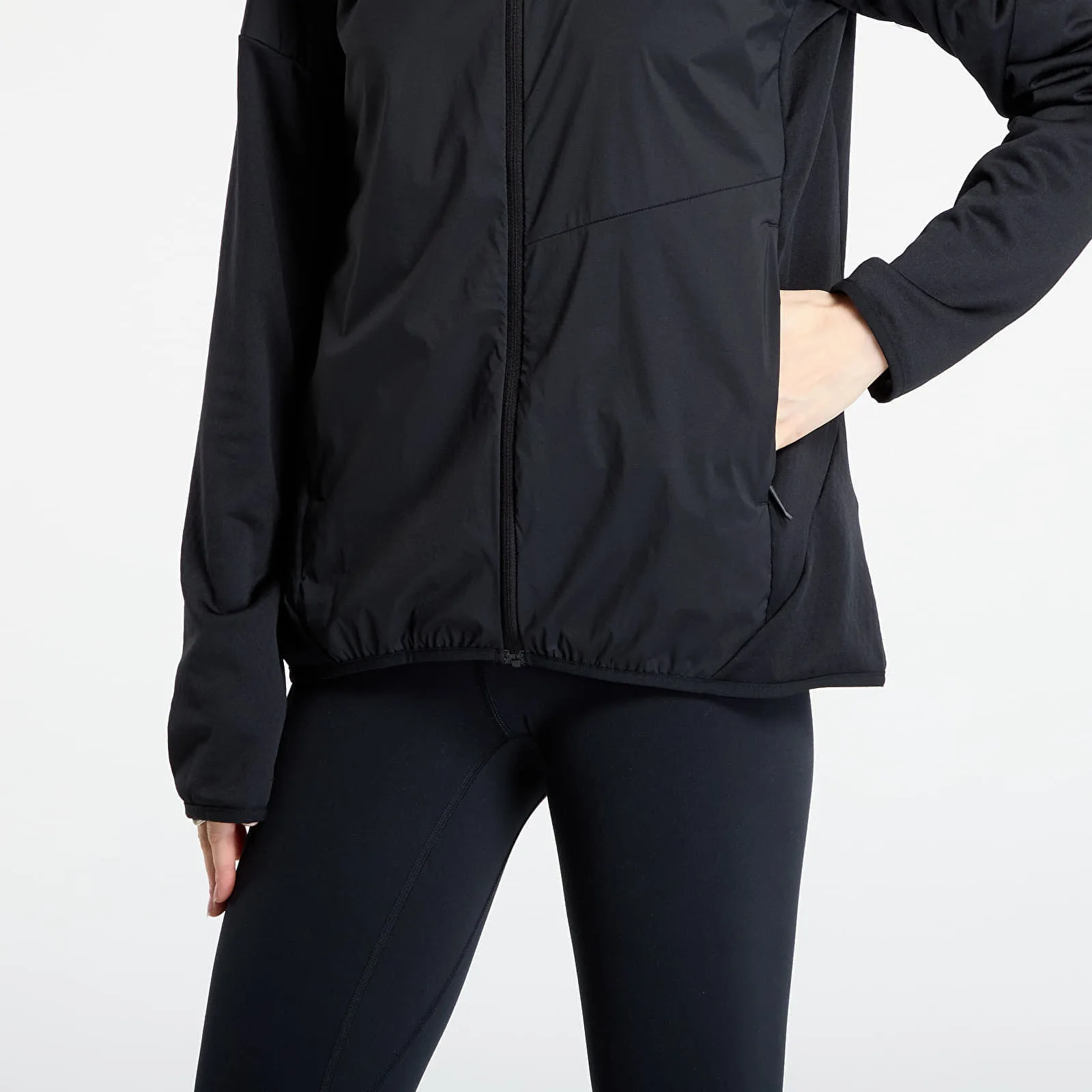 Дамски суитшърт с качулка adidas Performance Terrex Xperior черен – Black|Carbon|Semi Impact Orange – Дамски худита