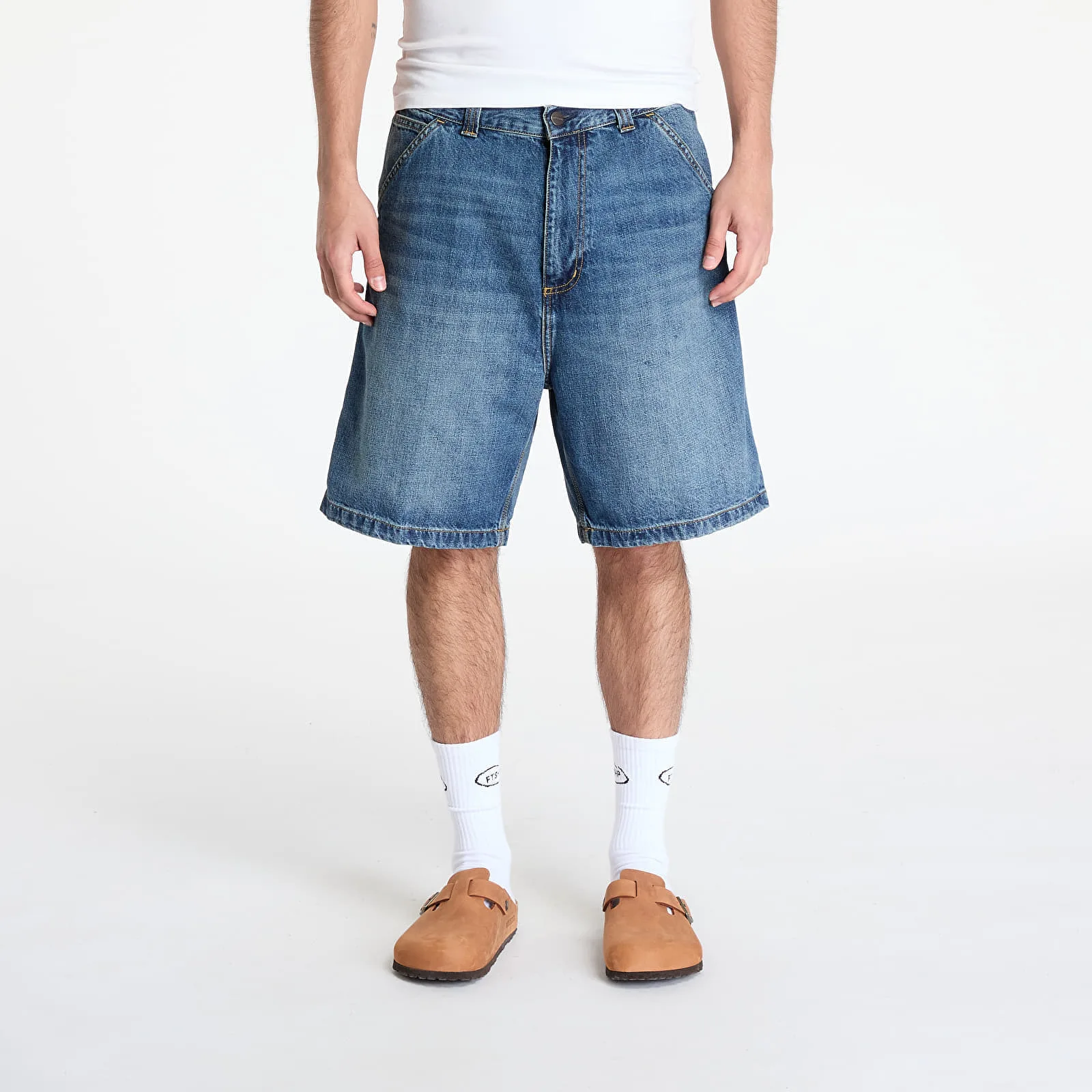 Къси панталони Carhartt WIP OG Single Knee Short Blue Dark Used Wash XS – Мъжки къси панталони