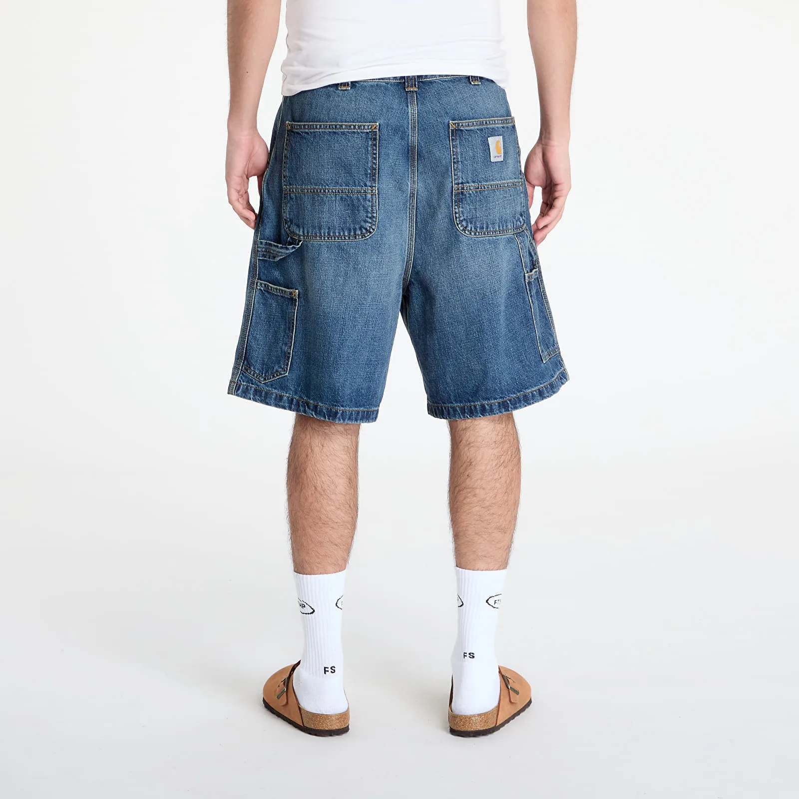 Къси панталони Carhartt WIP OG Single Knee Short Blue Dark Used Wash XS – Мъжки къси панталони