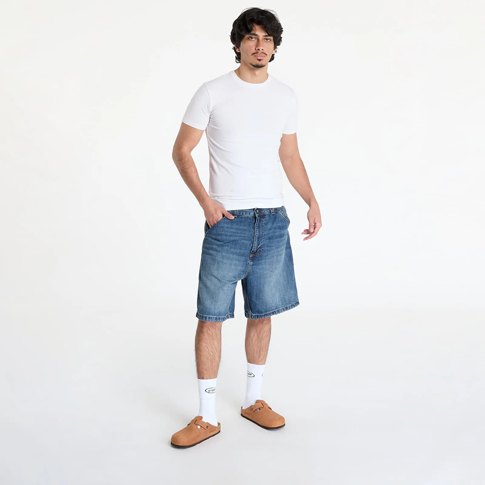 Къси панталони Carhartt WIP OG Single Knee Short Blue Dark Used Wash XS – Мъжки къси панталони