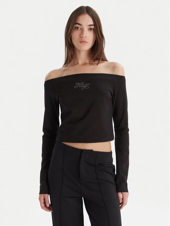 HUGO Блуза Dolder 50546931 Черен Slim Fit – Дамски блузи