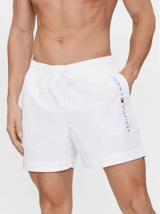 Мъжки плувни шорти Tommy Hilfiger бели – Бял – Мъжки бански