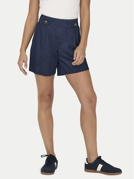JDY Шорти от плат Birdie Geggo 15320995 Тъмносин Regular Fit – Дамски текстилни къси панталони