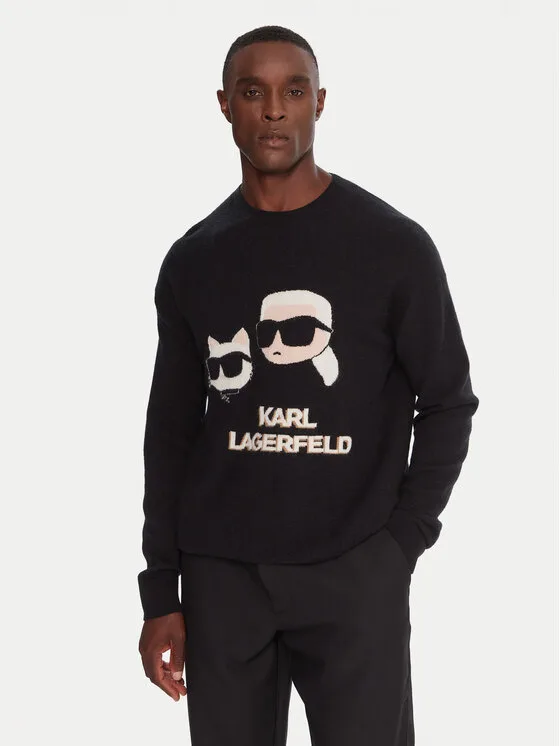 KARL LAGERFELD Пуловер 655030 554306 Черен Regular Fit – Мъжки пуловери и жилетки