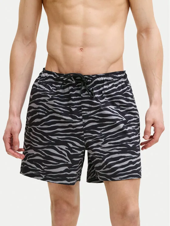 Jack & Jones Плувни шорти Maui Shell 12291808 Черен Regular Fit – Мъжки бански