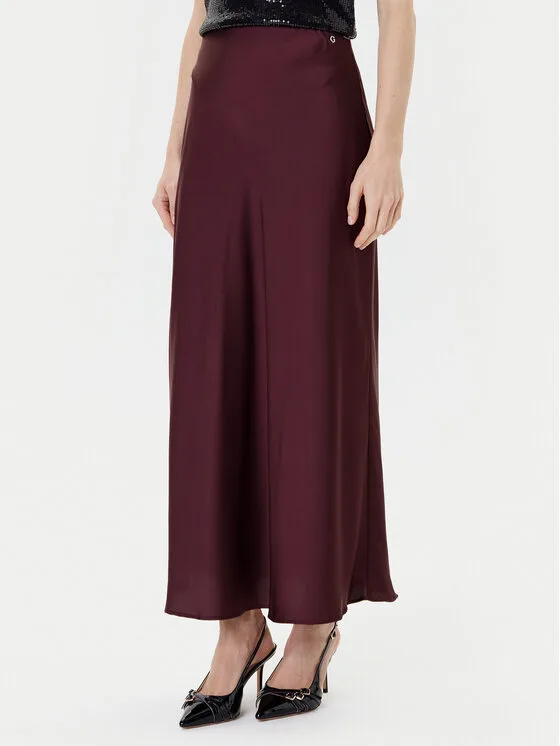 Guess Миди пола W5YD55 WF1T2 Бордо Regular Fit – Дамски миди поли