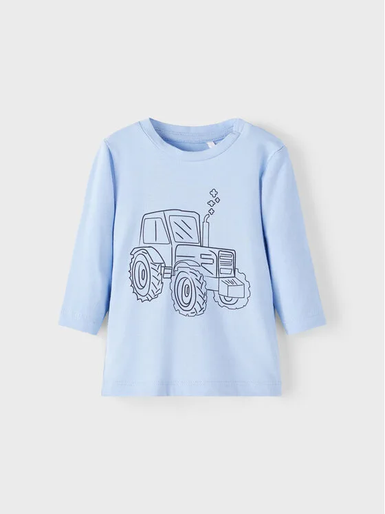 NAME IT Блуза 13206935 Син Regular Fit – Детски тениски с дълъг ръкав